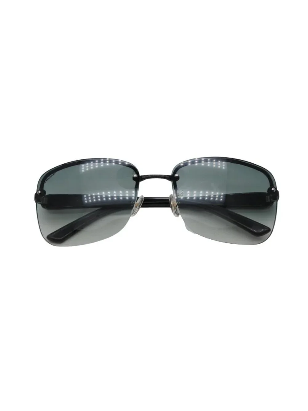 Gucci Sunglasses GG Logo Rimless Eyewear Acetate Metal Black Silver